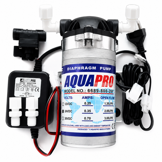 Aquapro 6689 boosterpomp set met 24V adapter voor osmose-installatie