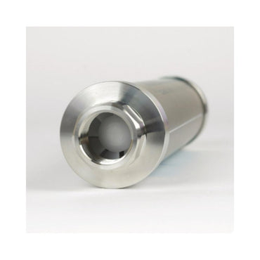 RVS waterontharder cartridge zijaanzicht op witte achtergrond