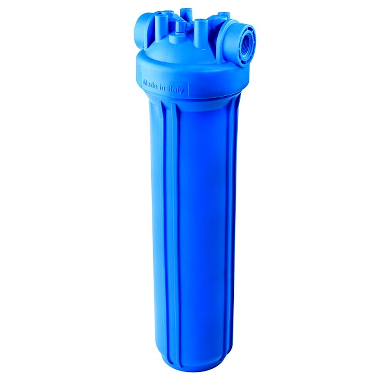 Blauw 20 inch waterfilterhuis voor waterfilter of waterontharder, staand model