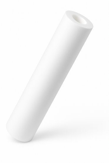Sedimentfilter cartridge voor waterfilter systemen, witte cilinder, close-up