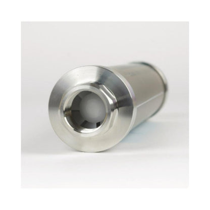 RVS waterontharder cartridge zijaanzicht op witte achtergrond