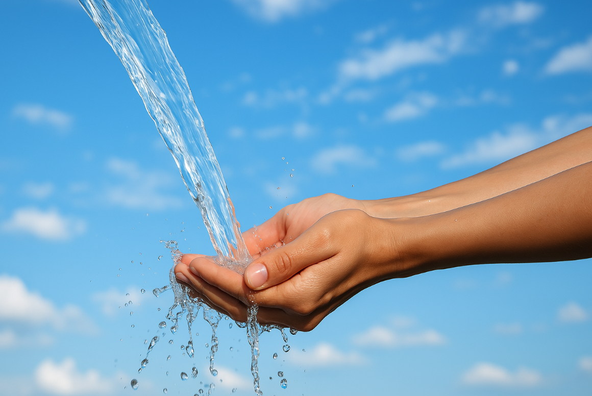 handen met water
